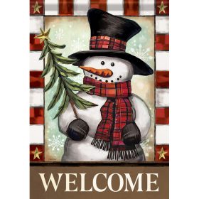 "Snowman Welcome"  Durasoft™ Flag - Large 28 x 40