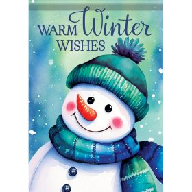 "Winter Wishes Snowman"  Durasoft™ Flag - Large 28 x 40