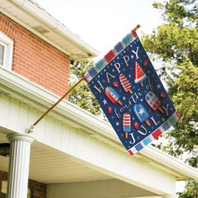 "Happy 4th" Dura Soft™ Garden Flag - Large 28 x 40