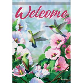 "Hummingbird Blossoms" Dura Soft™ Garden Flag - Large 28 x 40