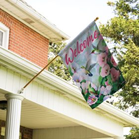 "Hummingbird Blossoms" Dura Soft™ Garden Flag - Large 28 x 40