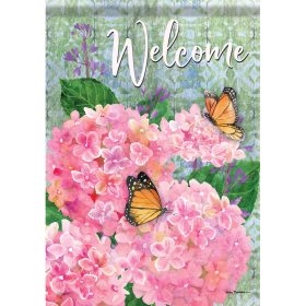 "Pink Hydrangea" Dura Soft™ Garden Flag - Large 28 x 40