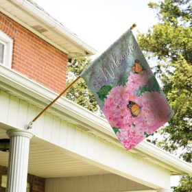 "Pink Hydrangea" Dura Soft™ Garden Flag - Large 28 x 40