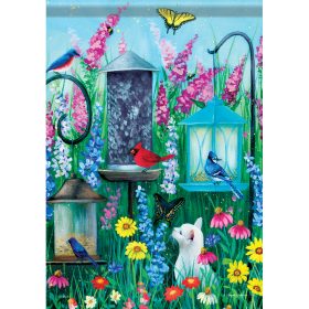 "Birdfeeder Delight" Dura Soft™ Garden Flag - Large 28 x 40