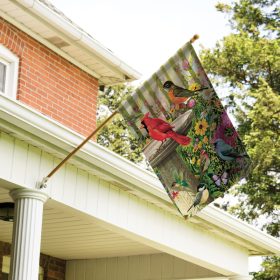 "Songbird Birdbath" Dura Soft™ Garden Flag - Large 28 x 40
