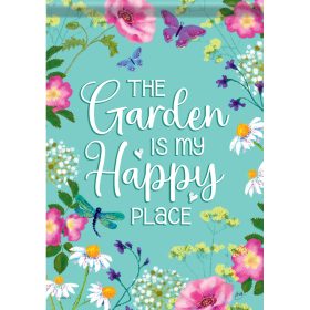 "Garden Happy Place" Dura Soft™ Garden Flag - Large 28 x 40