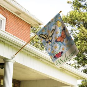 "Butterflies and Daisies" Dura Soft™ Garden Flag - Large 28 x 40