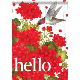 "Hello Hummingbird" Dura Soft™ Garden Flag - Large 28 x 40