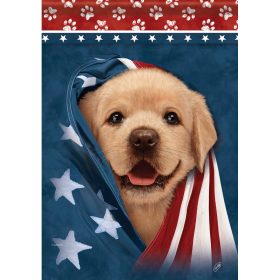 "Patriotic Puppy" Dura Soft™ Garden Flag - Large 28 x 40