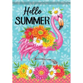 "Flamingo Floral" Dura Soft™ Garden Flag - Large 28 x 40