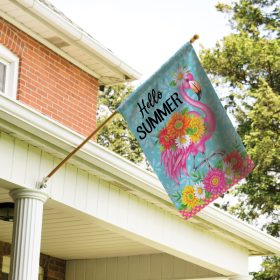 "Flamingo Floral" Dura Soft™ Garden Flag - Large 28 x 40