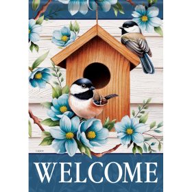 "Chickadee Royal" Dura Soft™ Garden Flag - Large 28 x 40