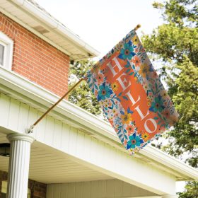 "Floral Hello" Dura Soft™ Garden Flag - Large 28 x 40