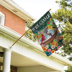 "Bright Birdbath" Dura Soft™ Garden Flag - Large 28 x 40