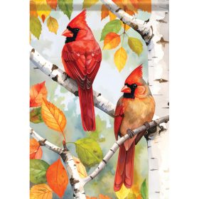 "Autumn Cardinal Pair" Garden Durasoft™ Flag - Large 28 x 40