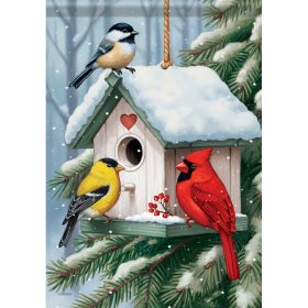 "Songbirds Birdhouse" Garden Durasoft™ Flag - Large 28 x 40