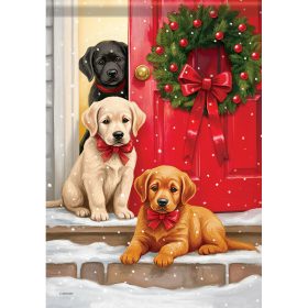 "Christmas Labs" Garden Durasoft™ Flag - Large 28 x 40