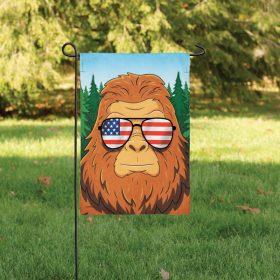 Sasquatch Salute Burlap Flag