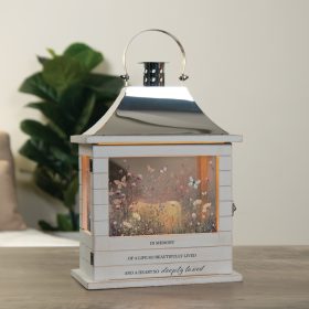 "In Memory" Wooden Slat Lantern