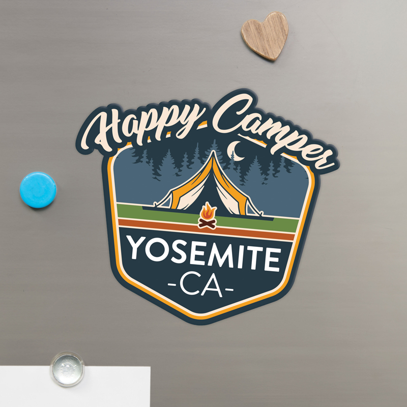 HAPPY CAMPER – Shaped Magnet