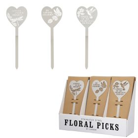 18 piece Heart "Plant Pick" assortment with display