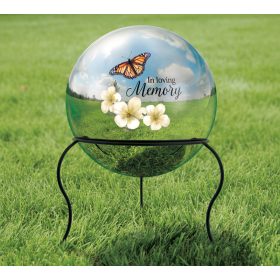"In Loving Memory" Memorial Gazing Ball With Stand
