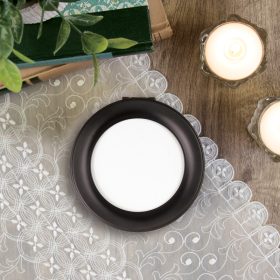 Round Solid Black "Swan Lake"