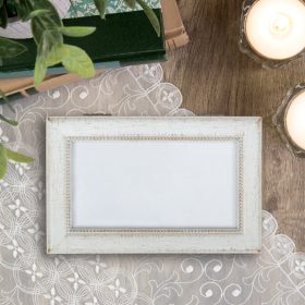 Small Antique White Gold Music Box "Amazing Grace"