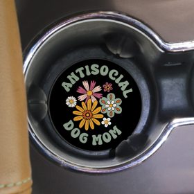"Antisocial Dog" Round Car Coaster - Bulk