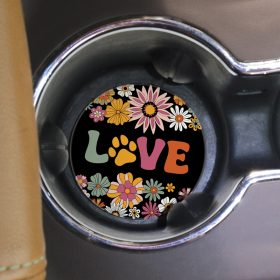 "Love" Round Car Coaster - Bulk
