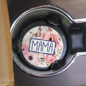 "Floral Mama" Round Car Coaster - Bulk