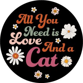 "Love and Cat" Round Car Coaster - Bulk