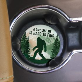 "Find Bigfoot" Round Car Coaster - Bulk