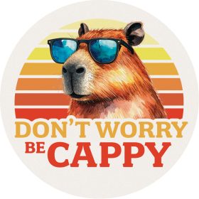 "Be Cappy" Round Car Coaster - Bulk
