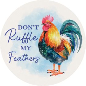 "Ruffle Feathers" Round Car Coaster - Bulk