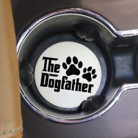 "Dogfather" Round Car Coaster - Bulk