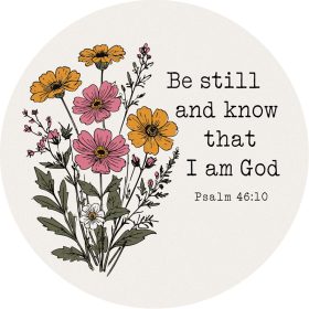 "Psalm 46:10" Round Car Coaster - Bulk