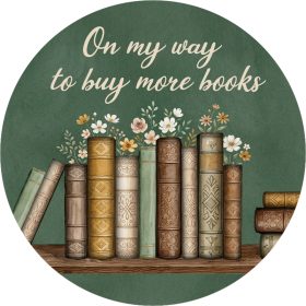 "Buy More Books" Round Car Coaster - Bulk