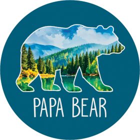 "Bear Papa" Round Car Coaster - Bulk