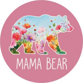 "Bear Mama" Round Car Coaster - Bulk