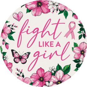 "Fight Like a Girl" Round Car Coaster - Bulk