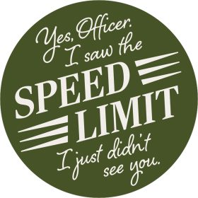 "Speed Limit" Round Car Coaster - Bulk