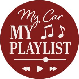 "My Playlist" Round Car Coaster - Bulk