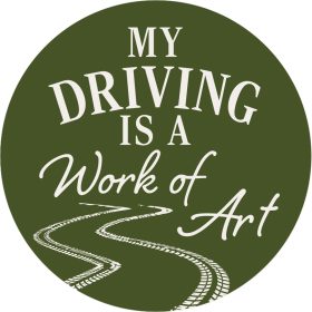 "Work of Art" Round Car Coaster - Bulk