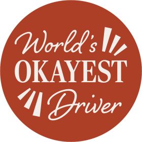 "Okayest Driver" Round Car Coaster - Bulk