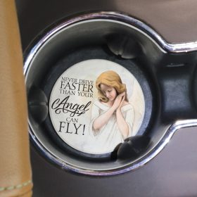 "Angel" Round Car Coaster - Bulk