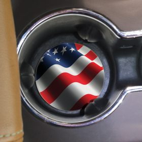 "American Flag" Round Car Coaster - Bulk