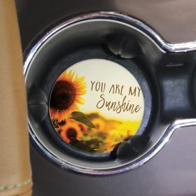 "Sunflower" Round Car Coaster - Bulk