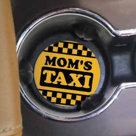 "Mom Taxi" Round Car Coaster - Bulk