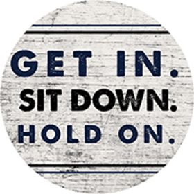"Hold On" Round Car Coaster - Bulk